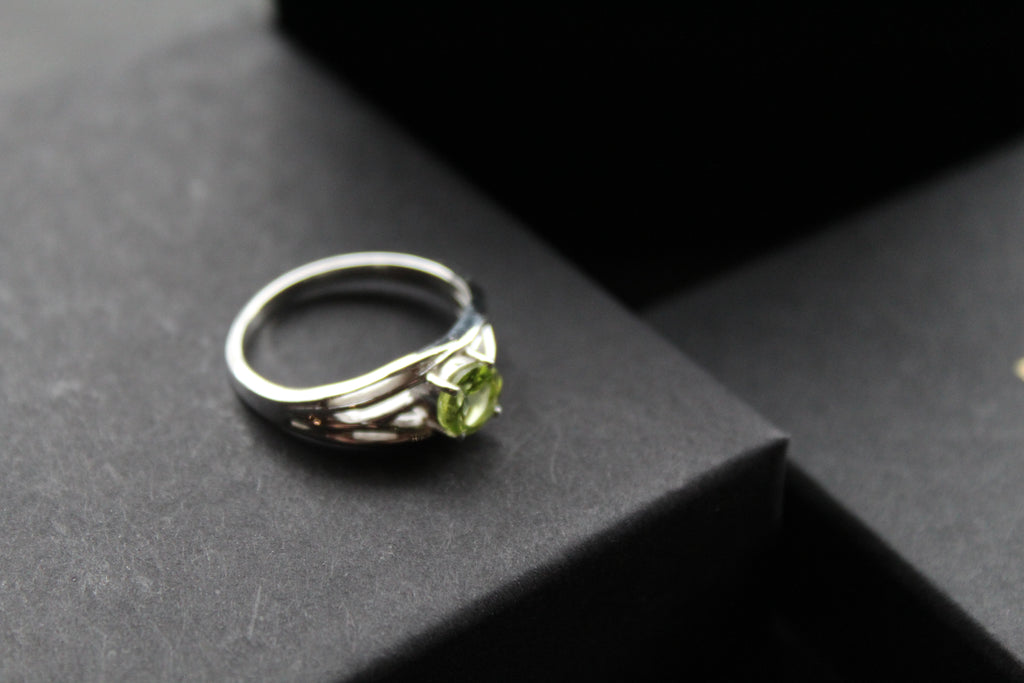 Multi Strand Ring with Faceted Peridot