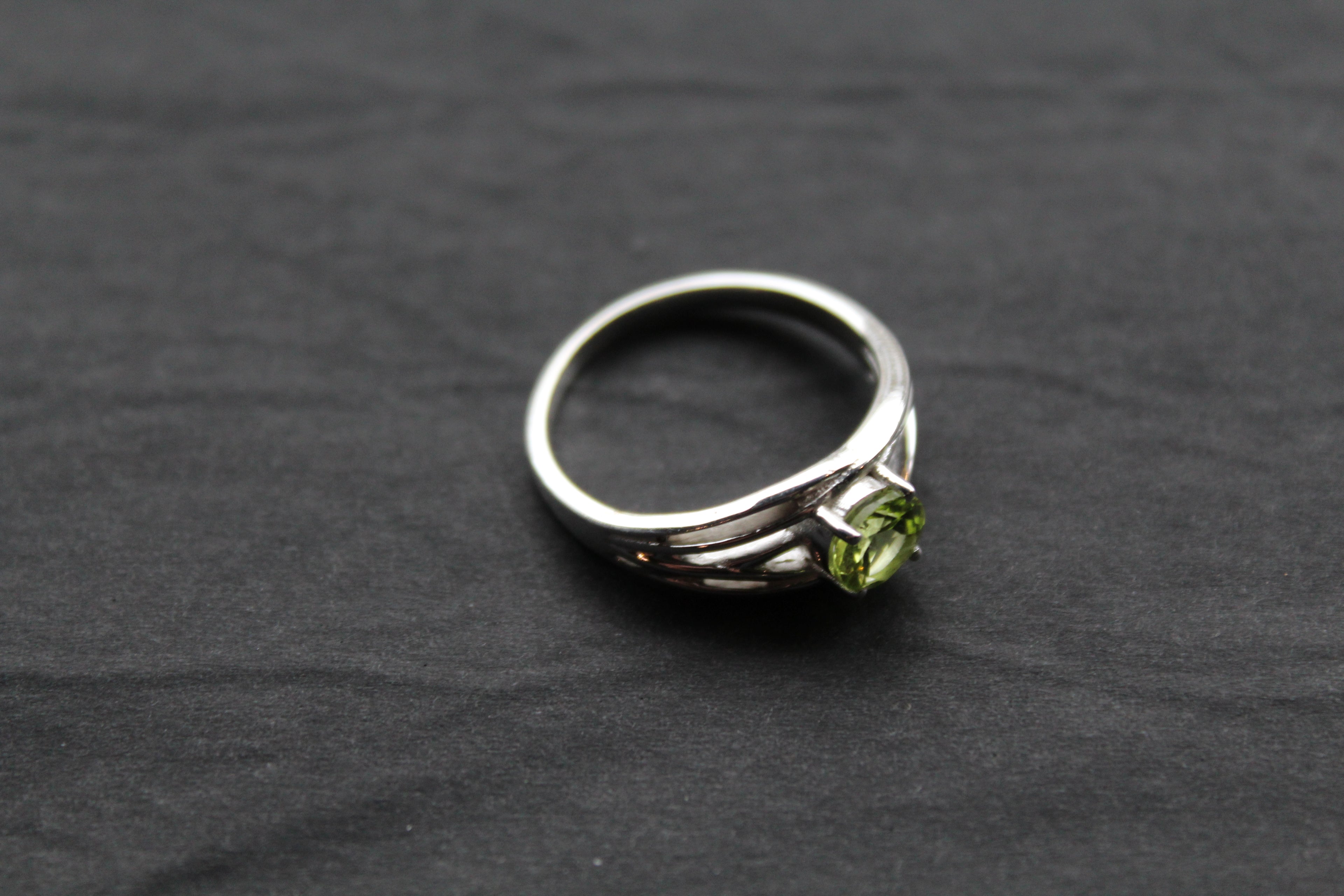 Multi Strand Ring with Faceted Peridot