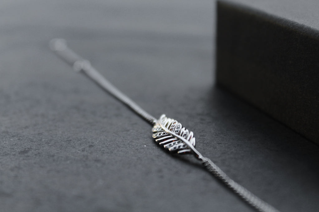 Multi coloured Cubic Zirconia Feather Bracelet