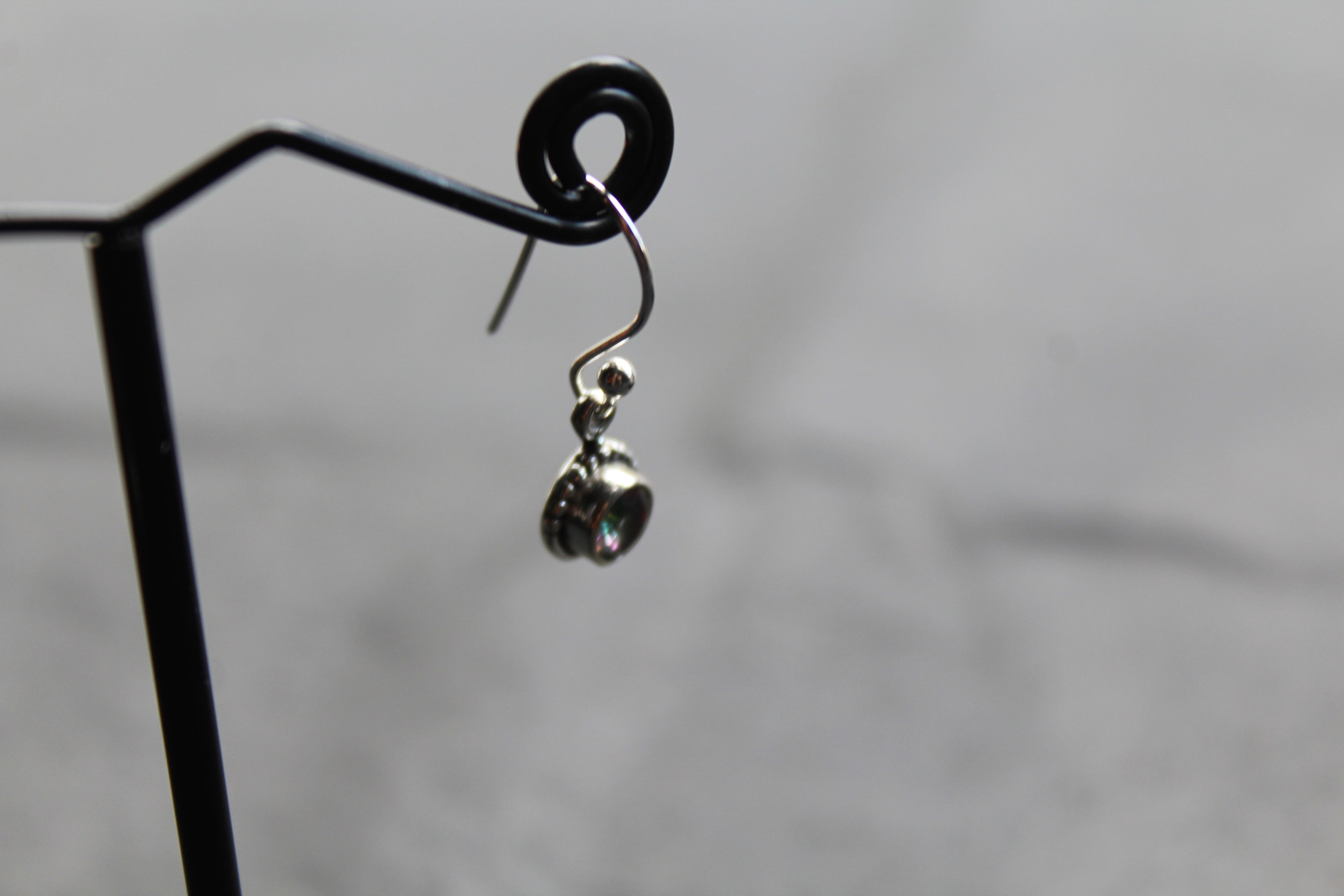 Mystic Topaz Small Round Boho Earrings