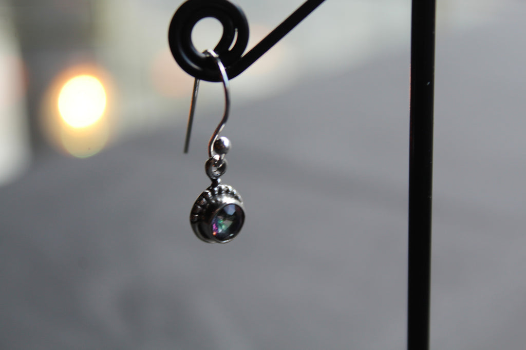 Mystic Topaz Small Round Boho Earrings