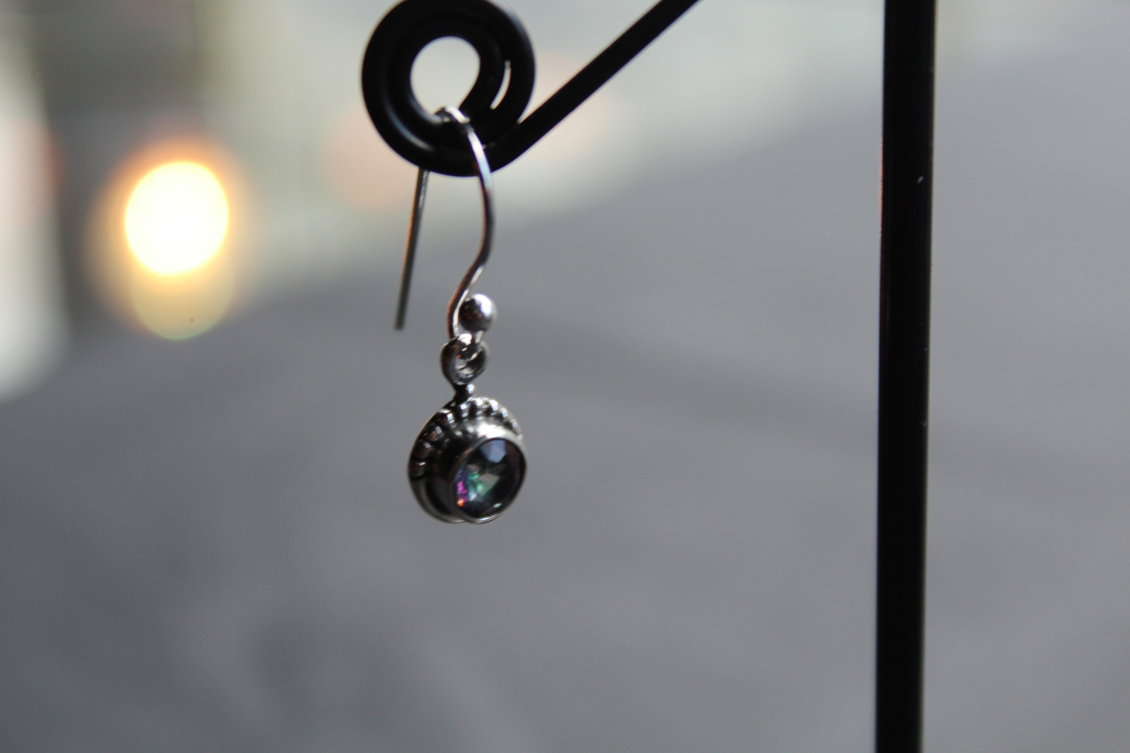 Mystic Topaz Small Round Boho Earrings