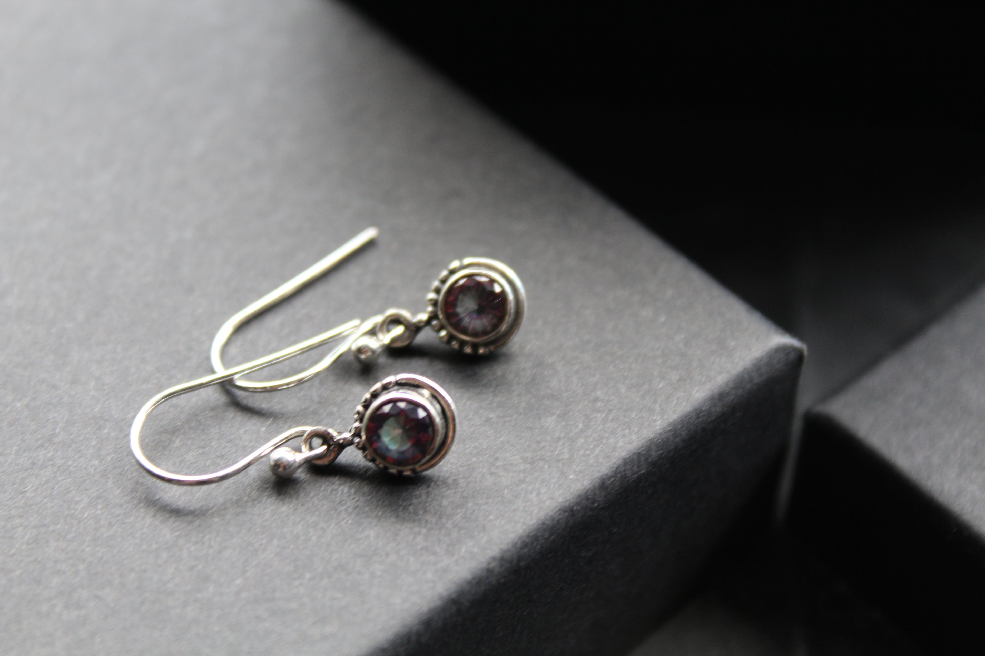 Mystic Topaz Small Round Boho Earrings