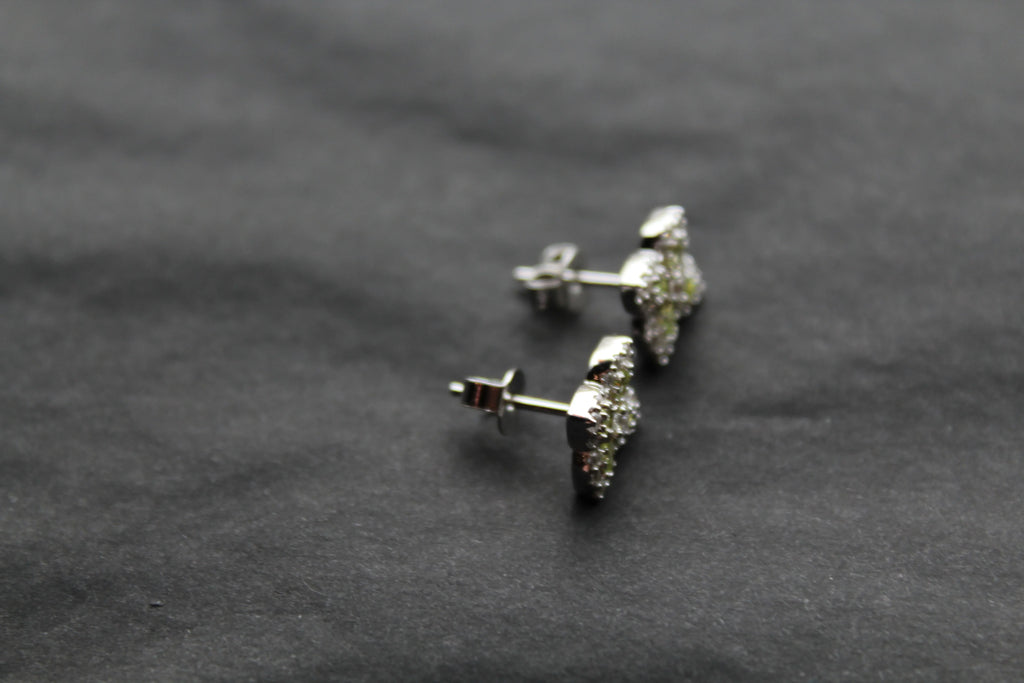 'New' Vintage Clover Peridot Green Studs - Swax Jewellery Barmouth