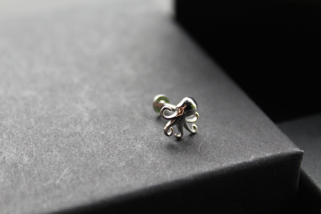 Octopus Silver Stud