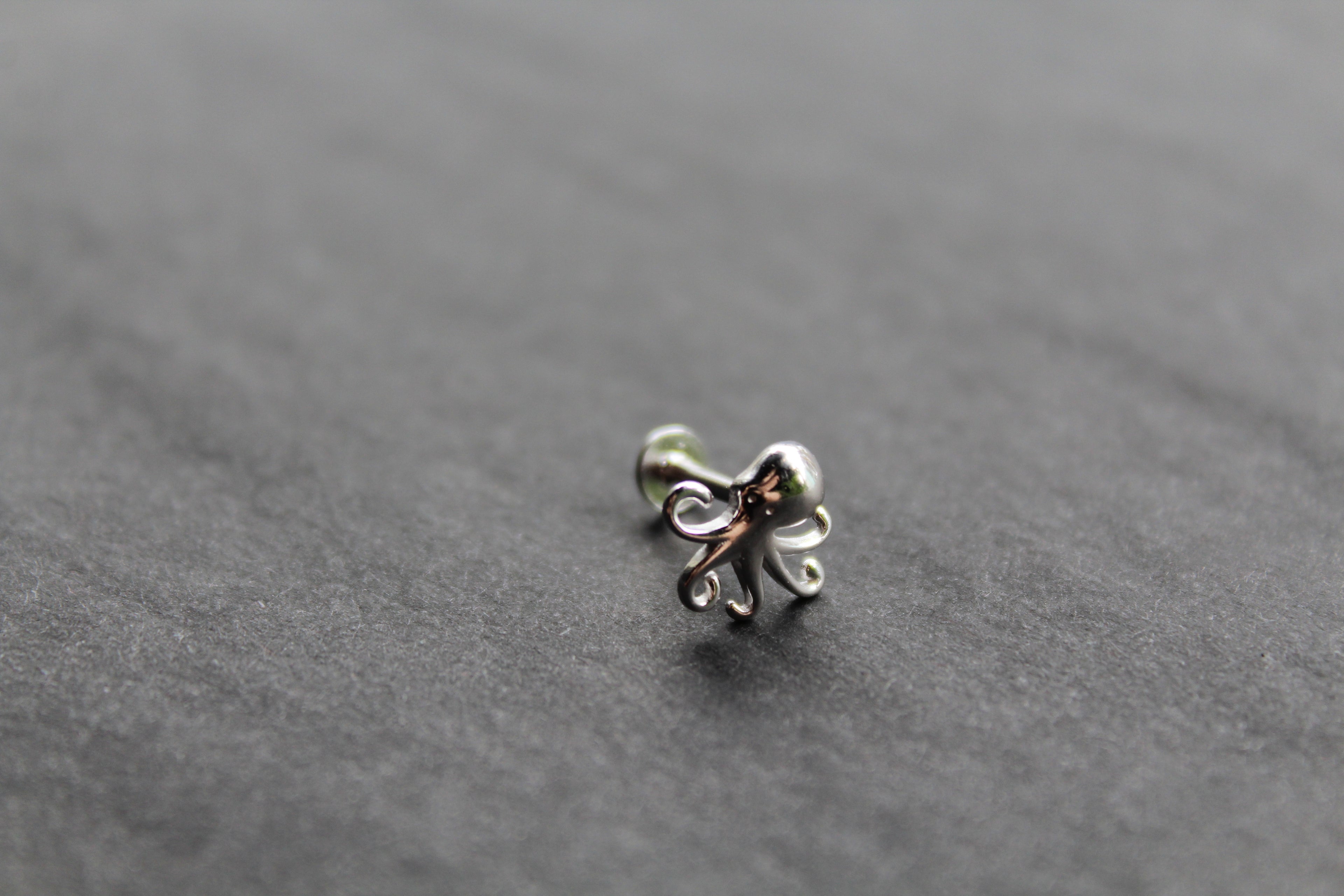 Octopus Silver Stud