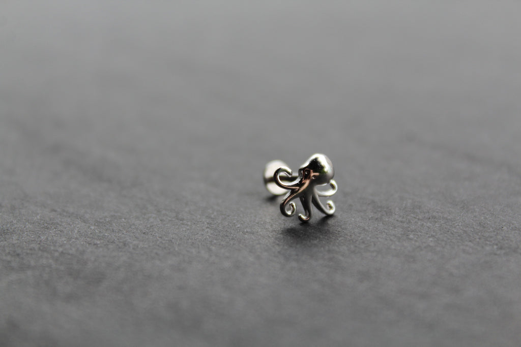 Octopus Silver Stud