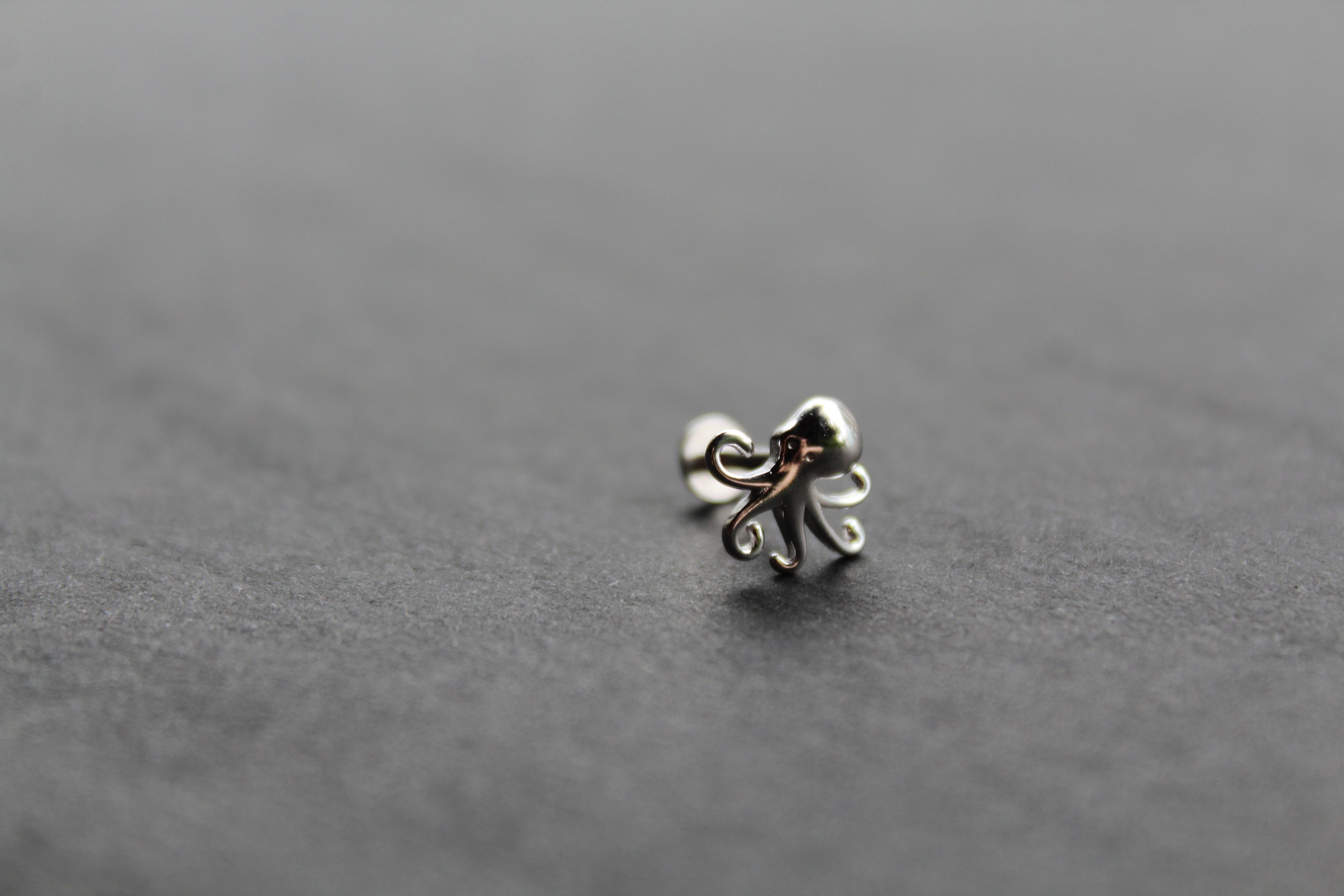 Octopus Silver Stud
