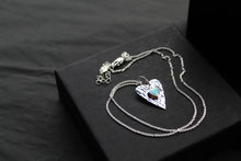 Load image into Gallery viewer, Opalite Hammered Heart Pendant &amp; Chain
