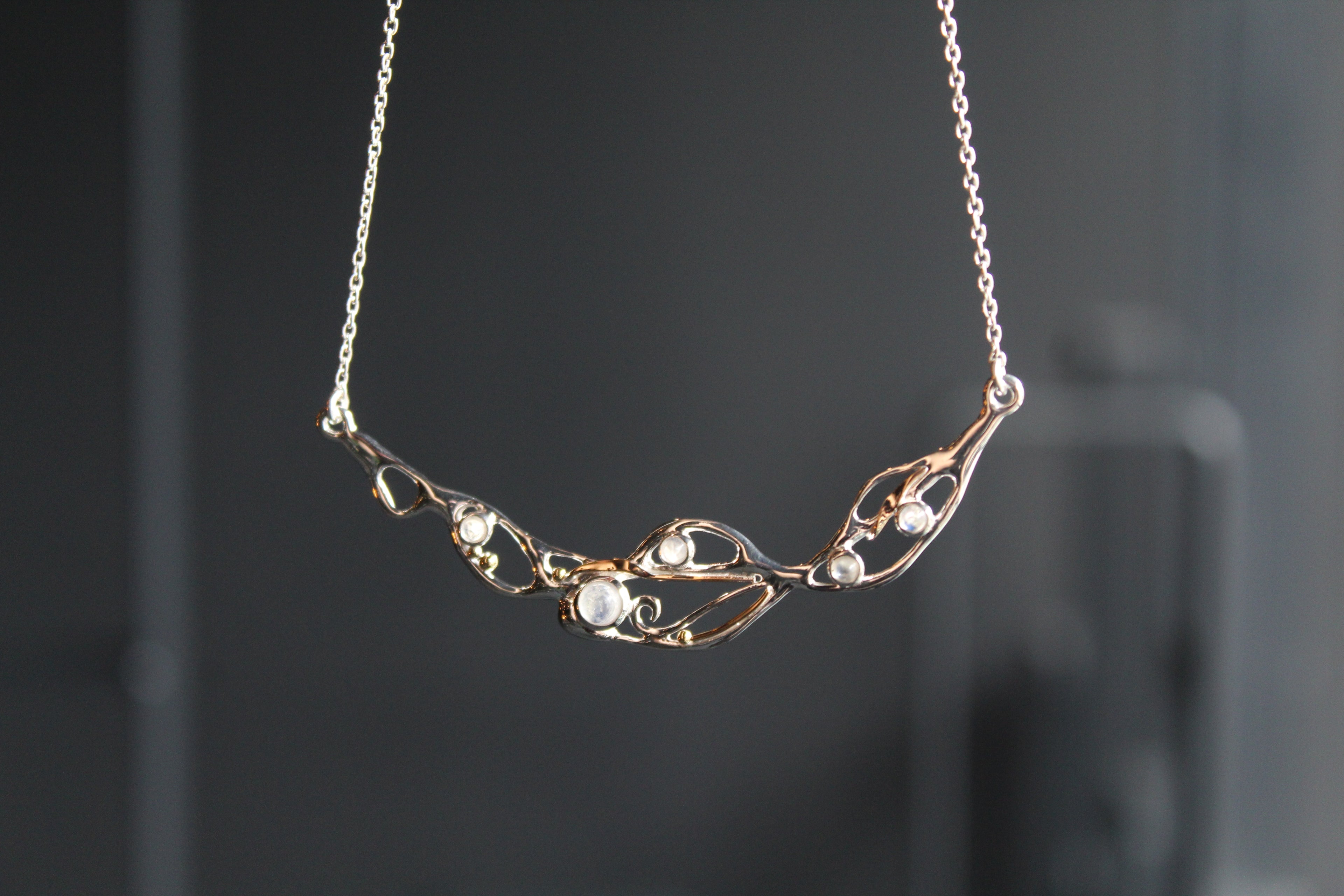 Organic Flow Cabochon Moonstone Necklace