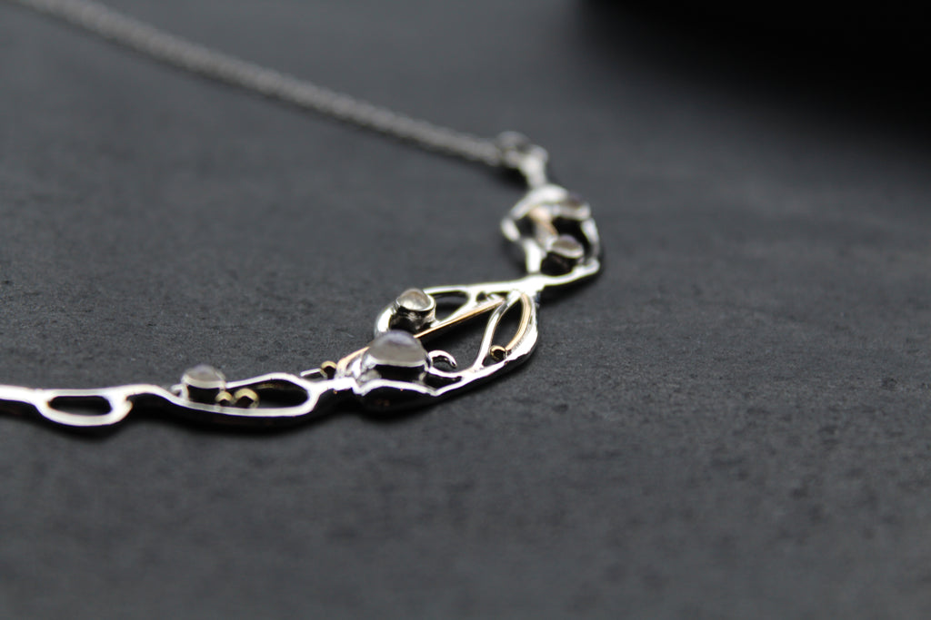 Organic Flow Cabochon Moonstone Necklace