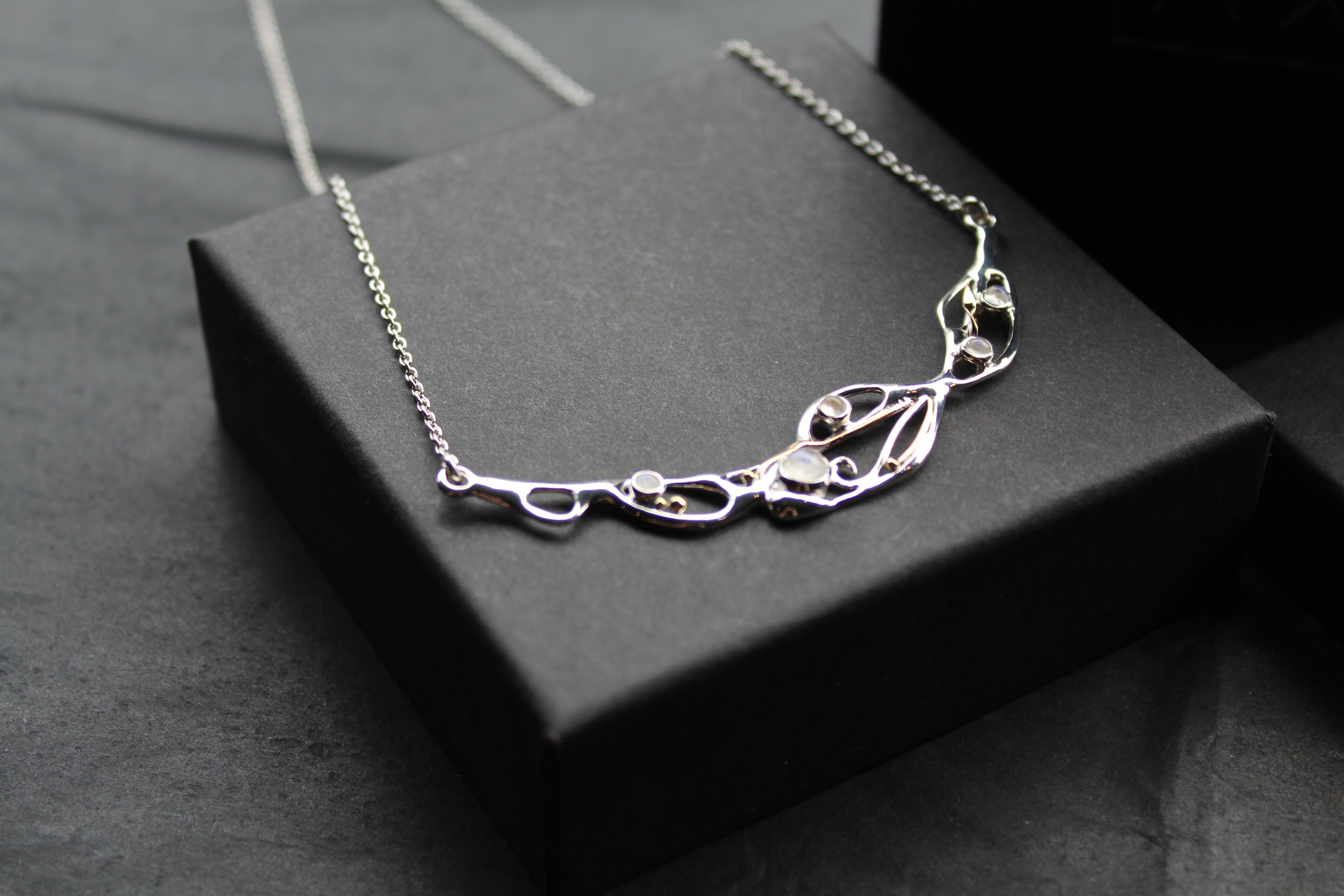 Organic Flow Cabochon Moonstone Necklace