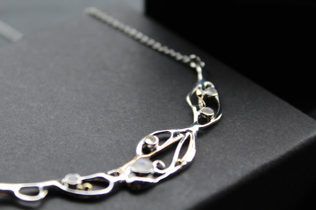 Organic Flow Cabochon Moonstone Necklace