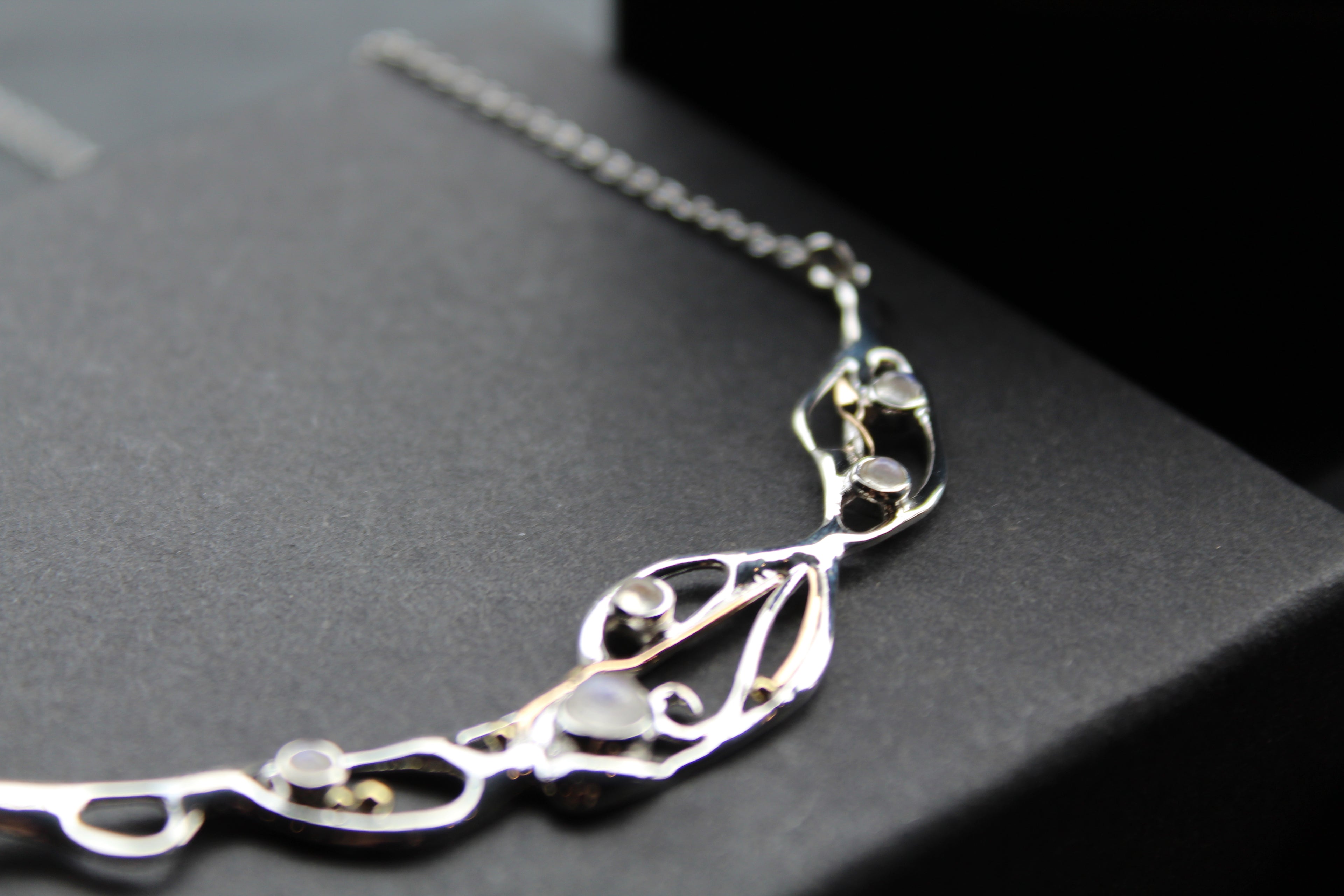 Organic Flow Cabochon Moonstone Necklace