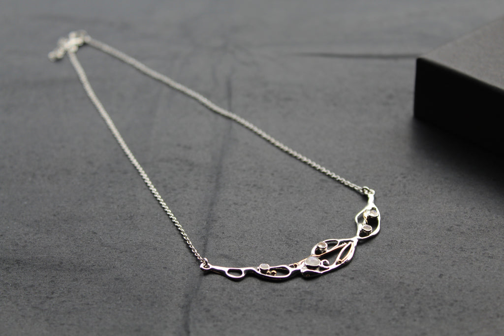Organic Flow Cabochon Moonstone Necklace