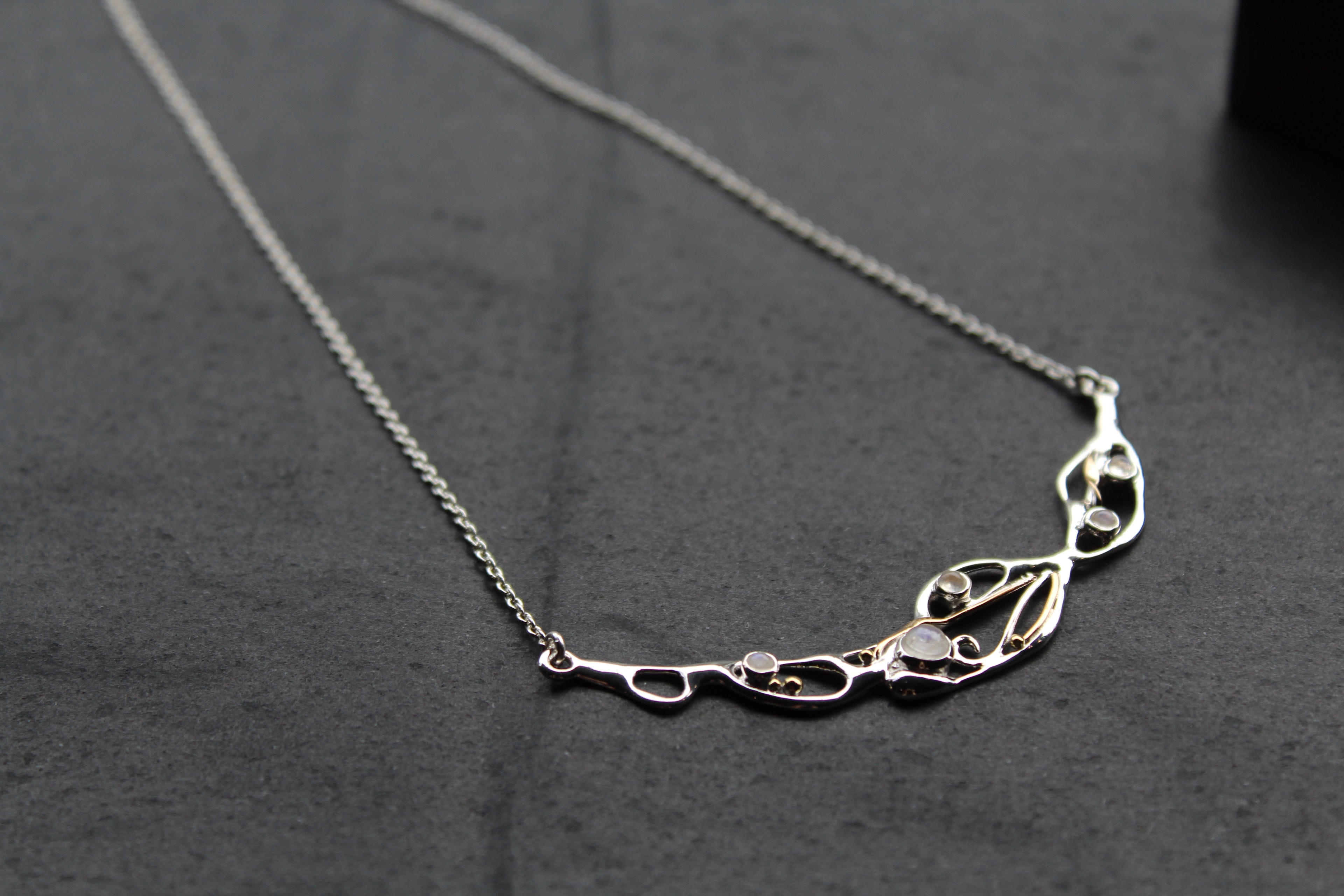 Organic Flow Cabochon Moonstone Necklace