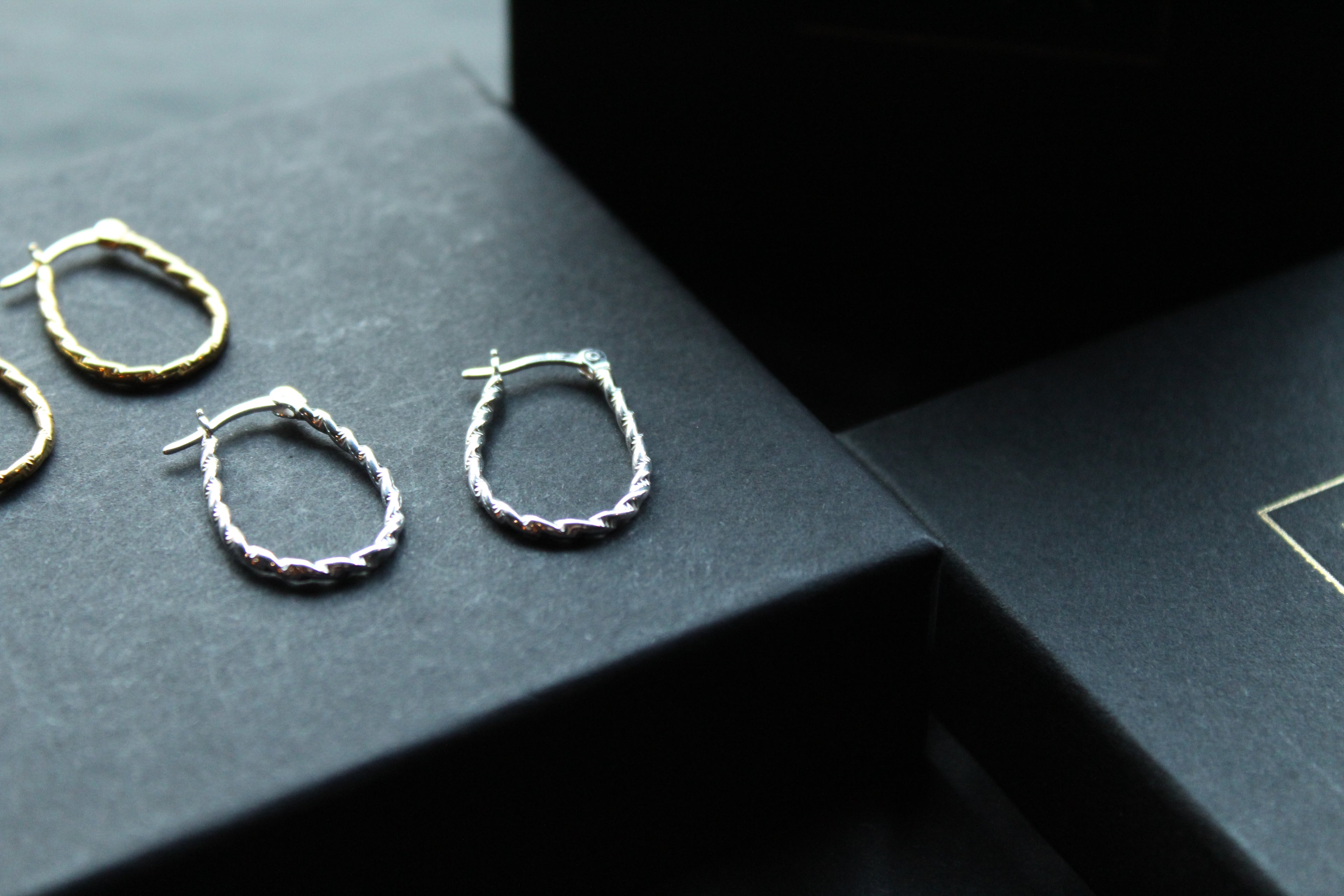 Oval Barley Twist Hoops