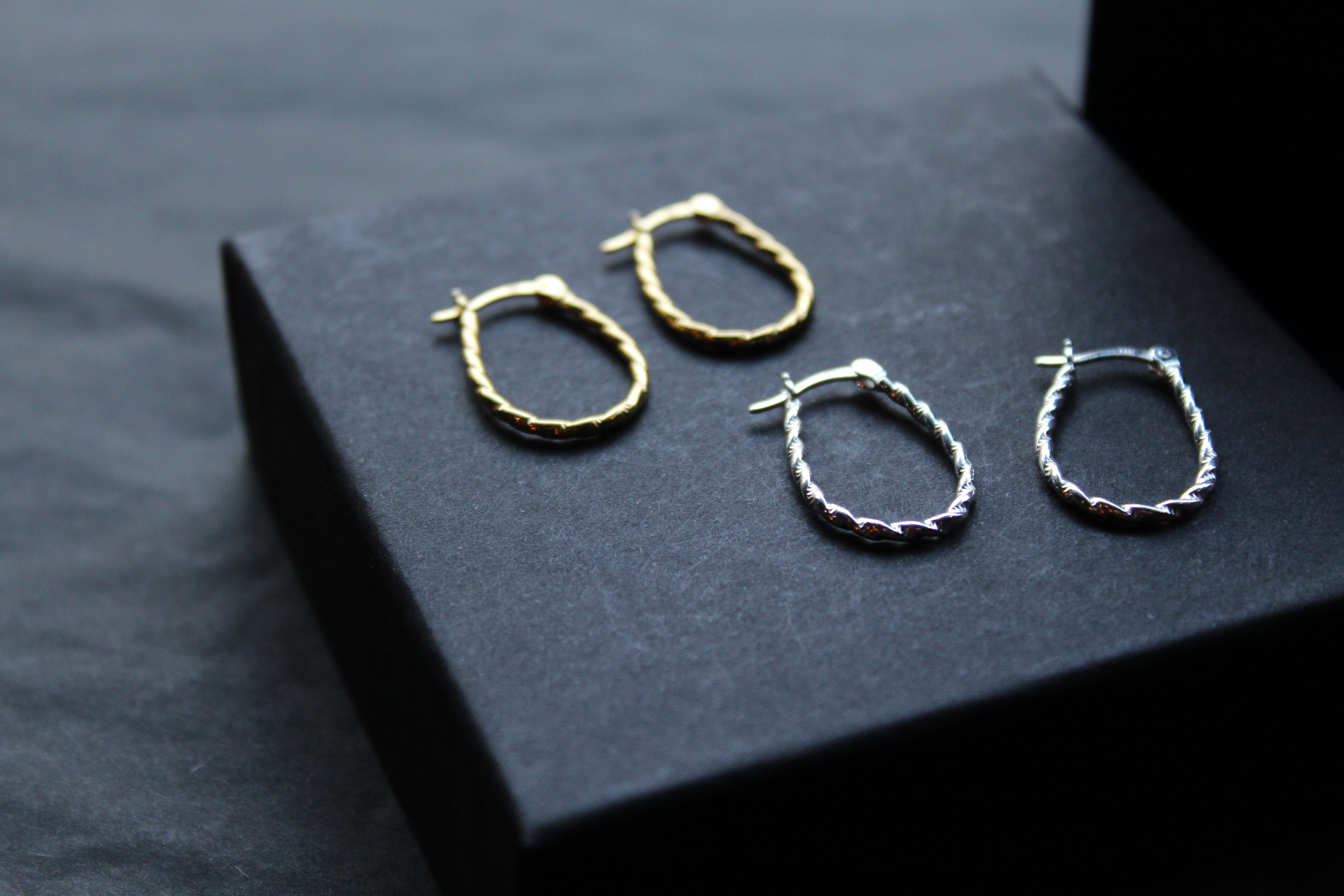 Oval Barley Twist Hoops