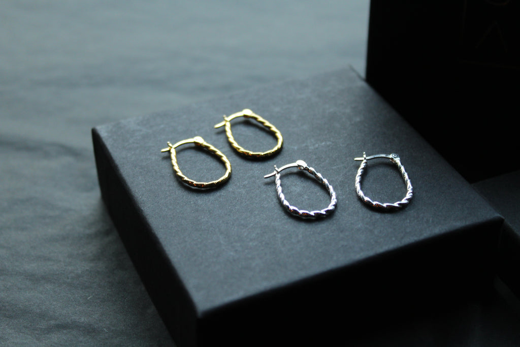Oval Barley Twist Hoops