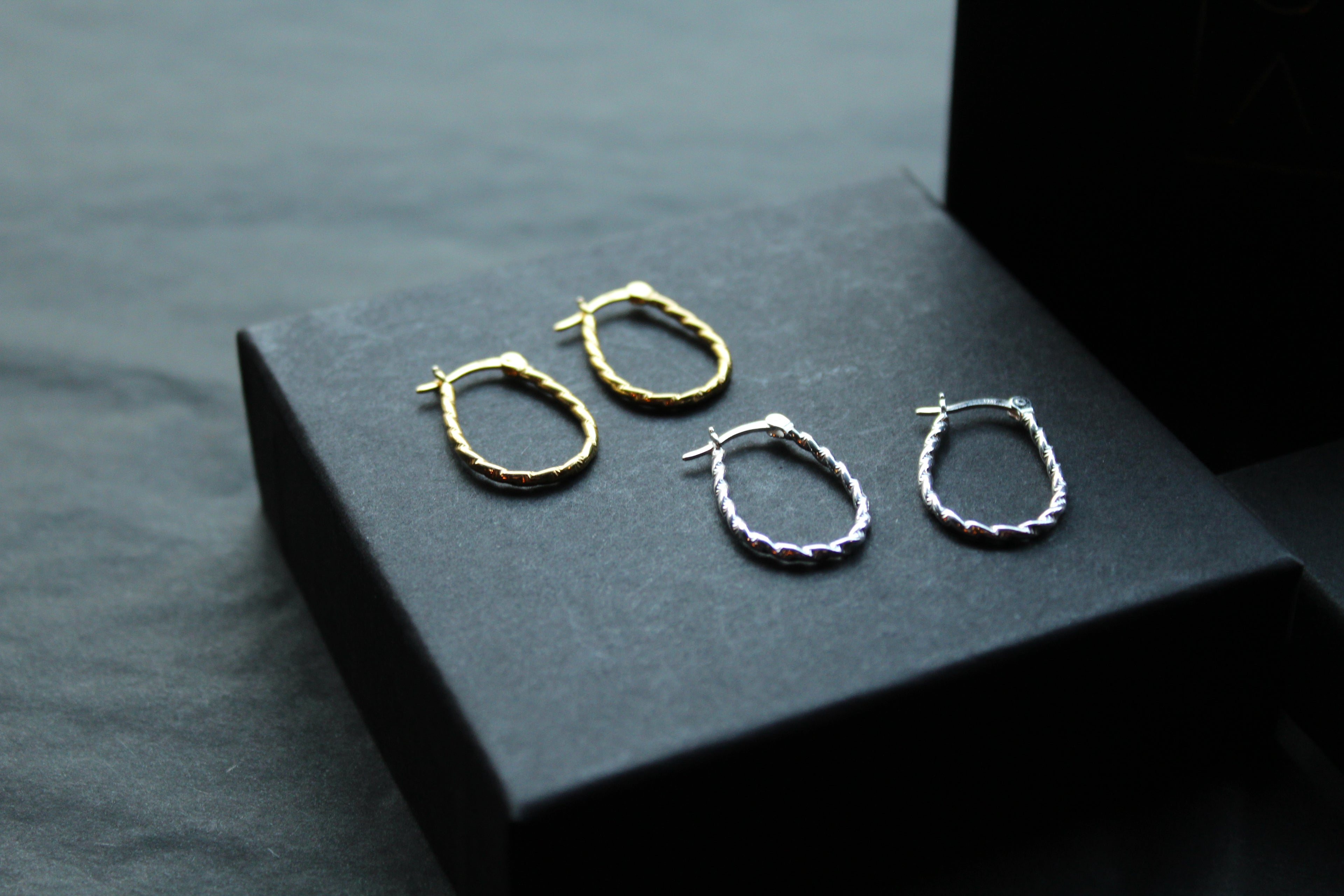 Oval Barley Twist Hoops