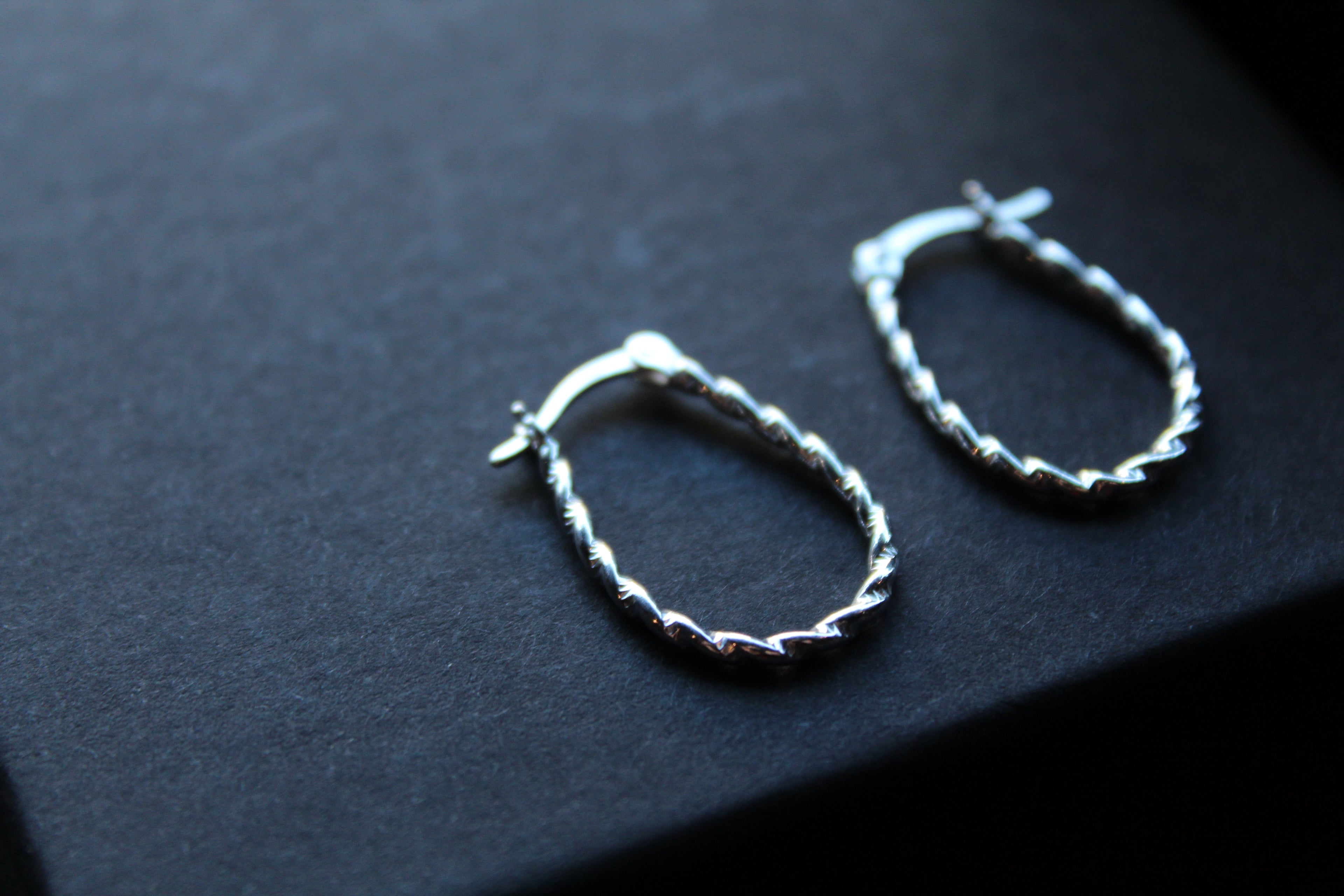 Oval Barley Twist Hoops