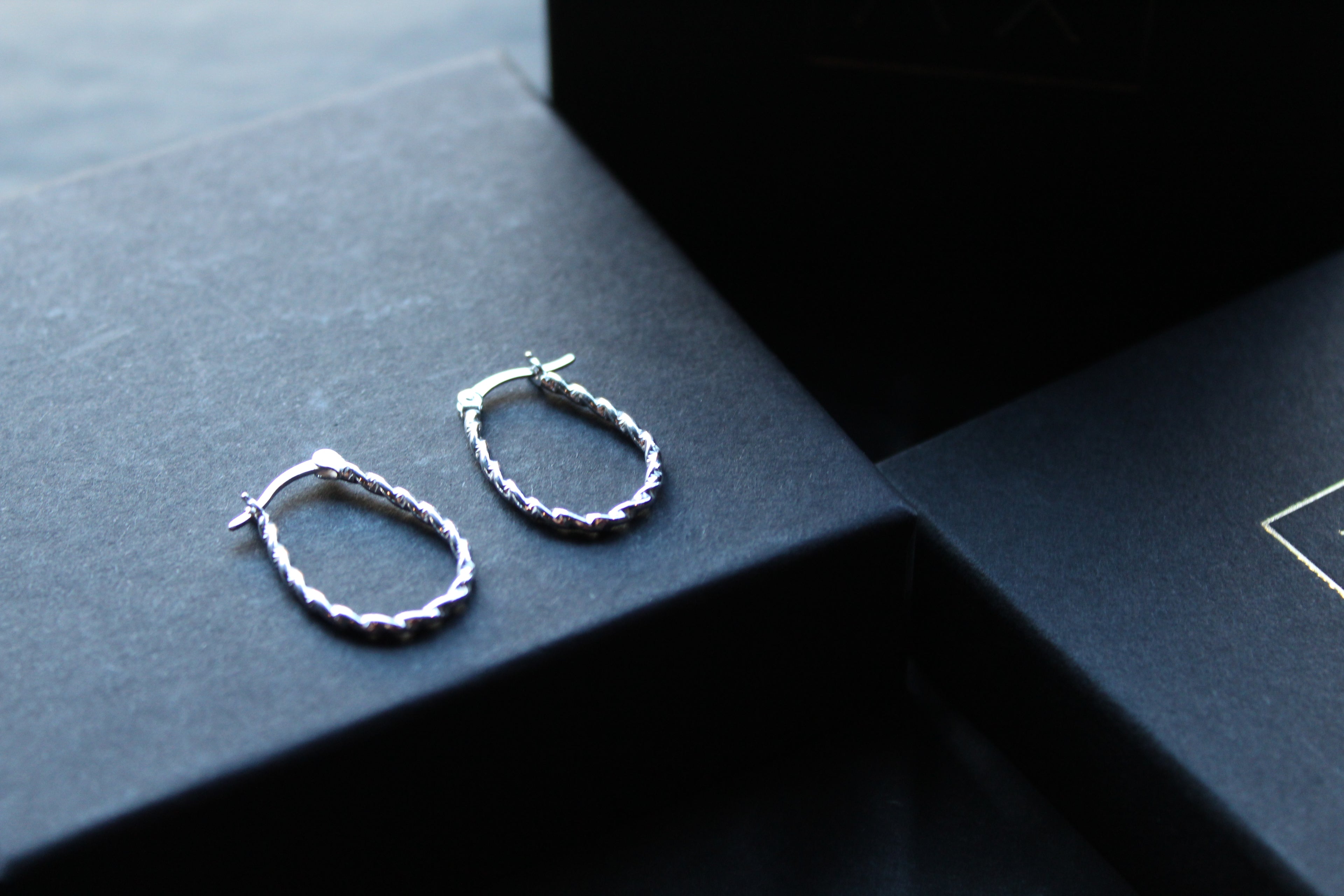 Oval Barley Twist Hoops