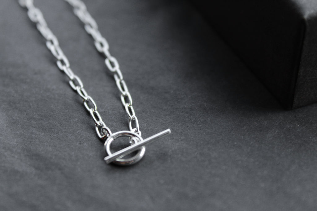 Oval Belcher Charm Necklace
