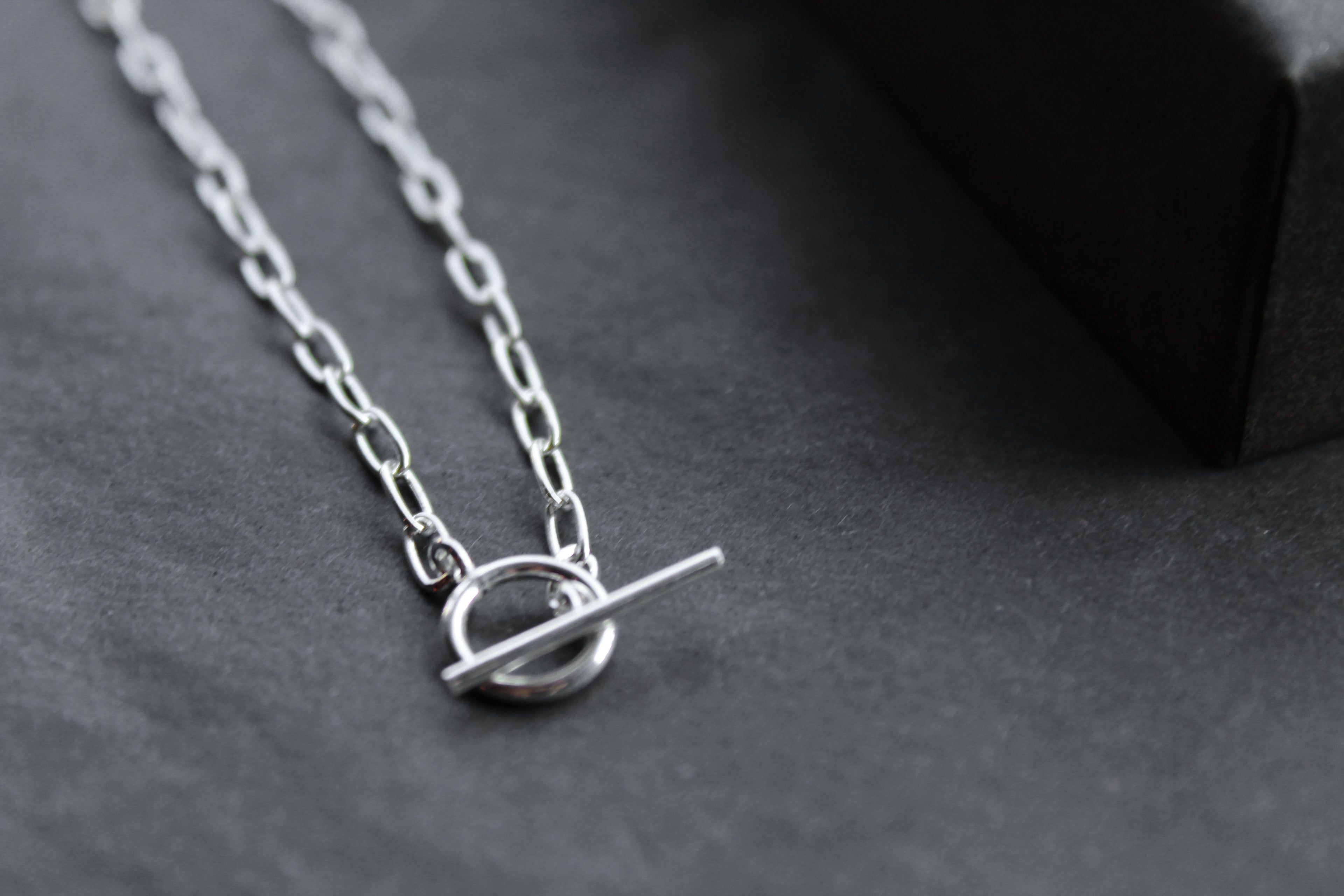 Oval Belcher Charm Necklace