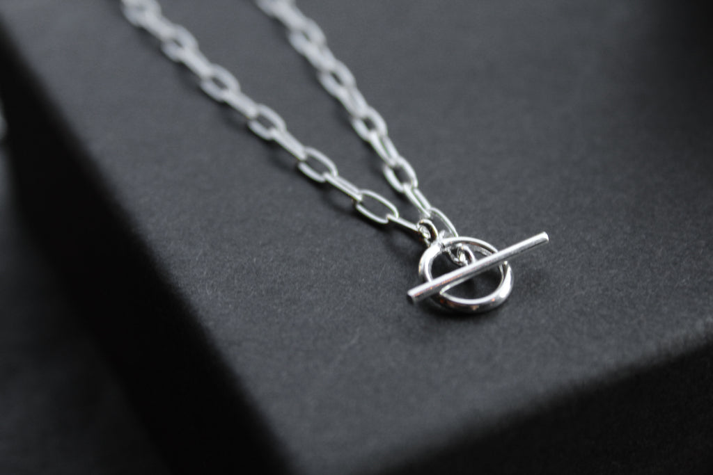 Oval Belcher Charm Necklace