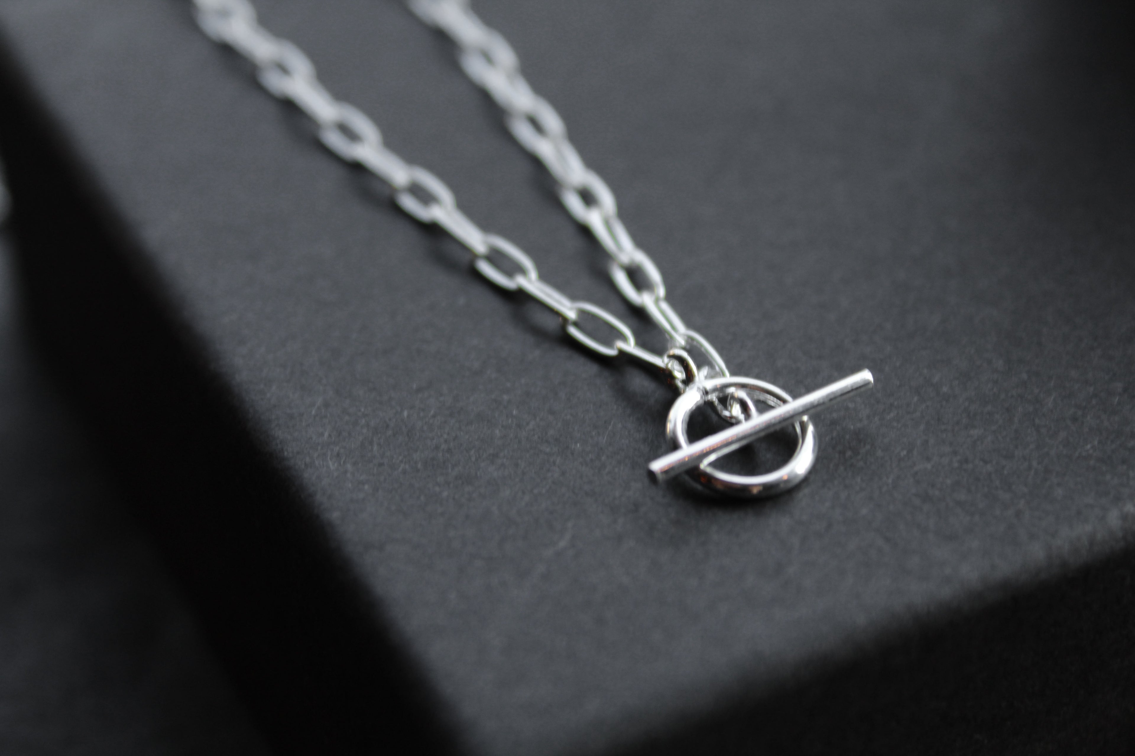 Oval Belcher Charm Necklace