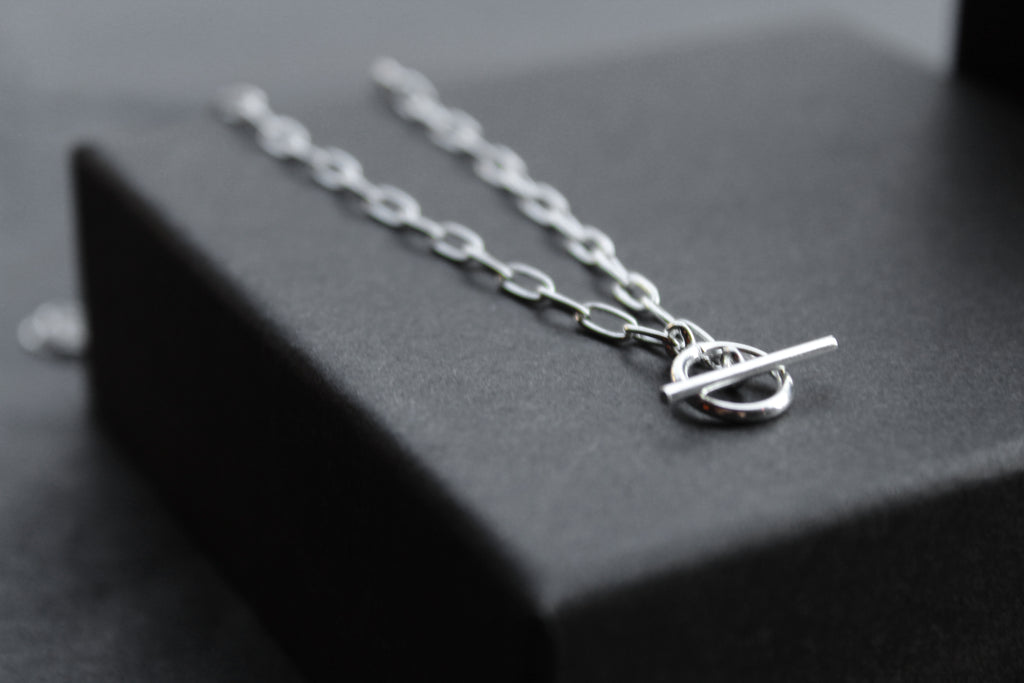 Oval Belcher Charm Necklace
