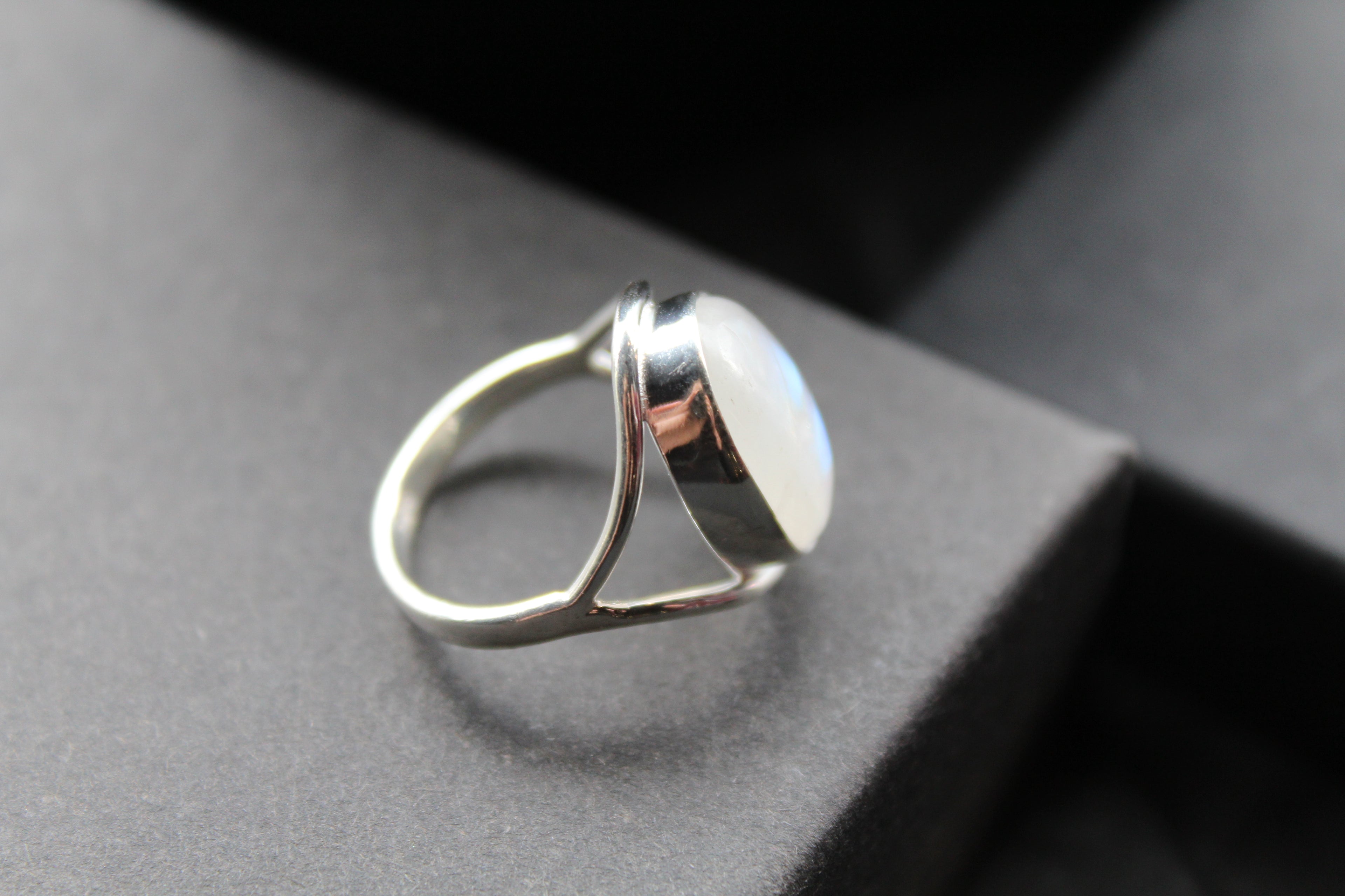 Oval Moonstone Silver Ring