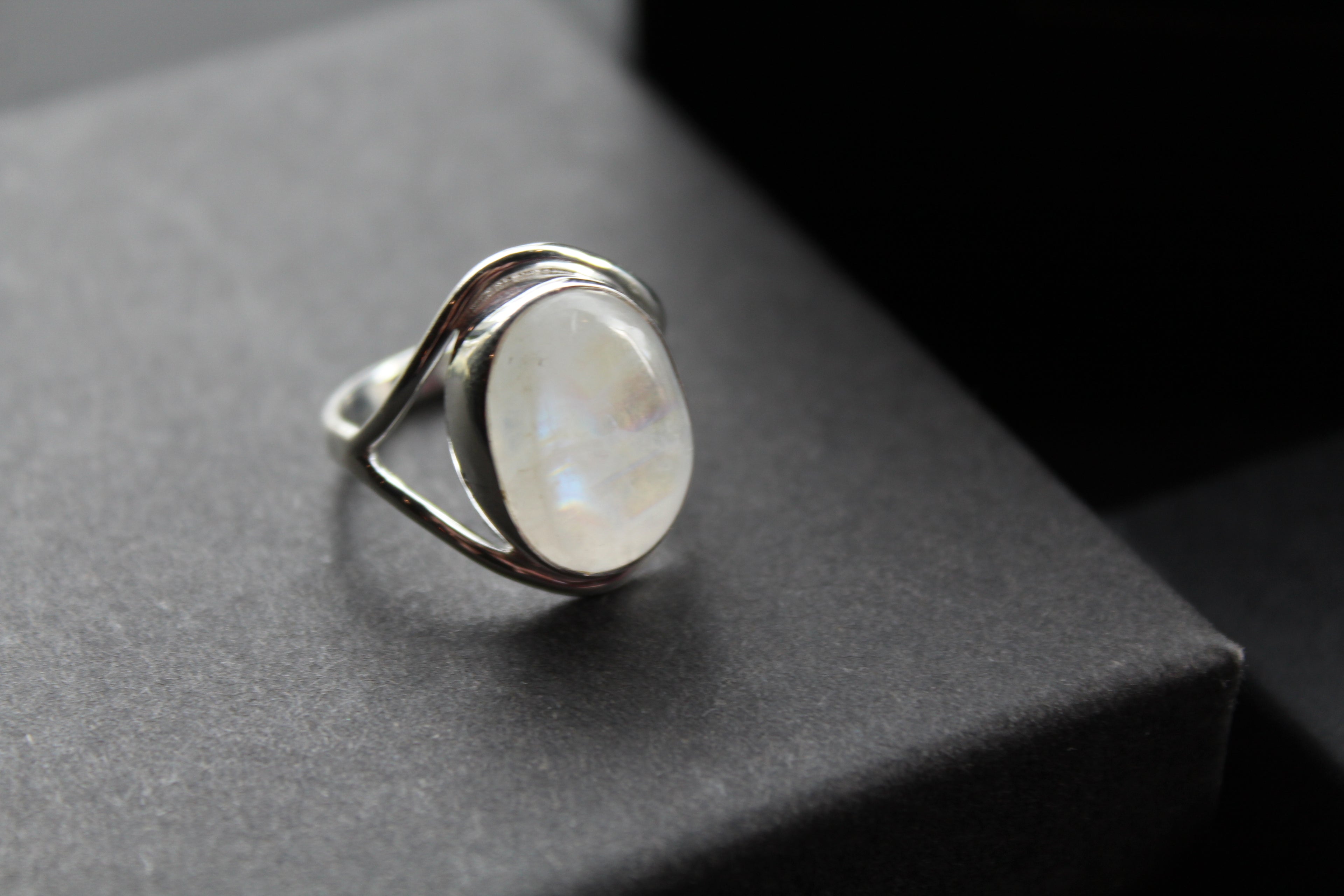 Oval Moonstone Silver Ring