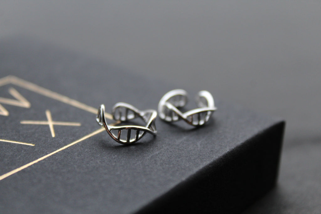 Pair of Barred Crossover Ear Cuffs