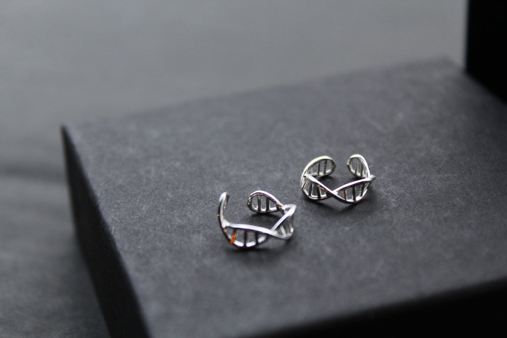 Pair of Barred Crossover Ear Cuffs