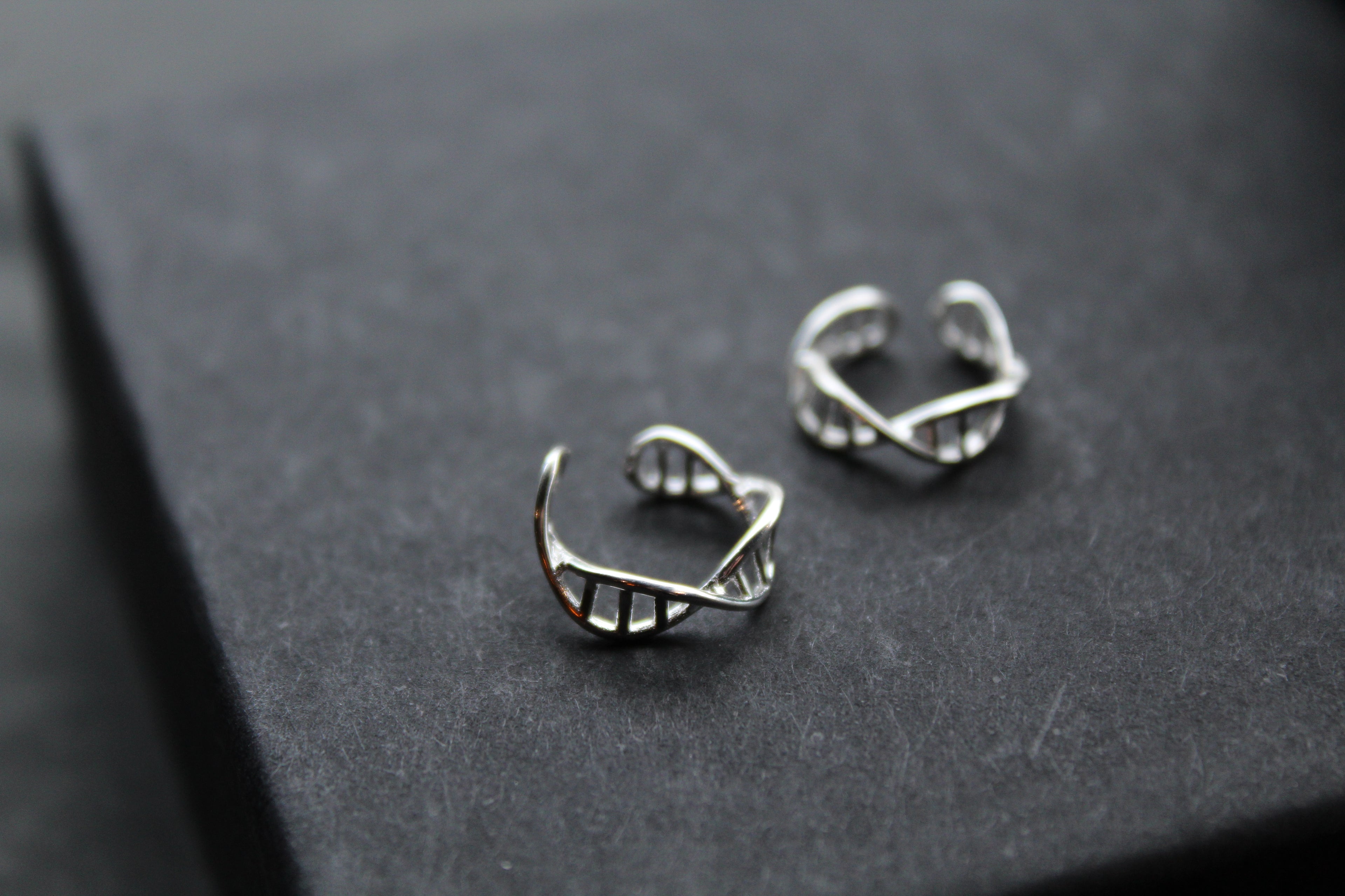 Pair of Barred Crossover Ear Cuffs