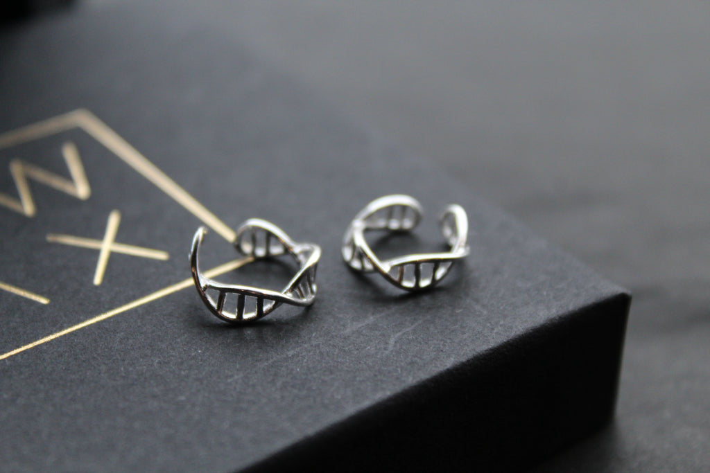 Pair of Barred Crossover Ear Cuffs