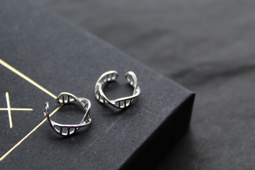 Pair of Barred Crossover Ear Cuffs