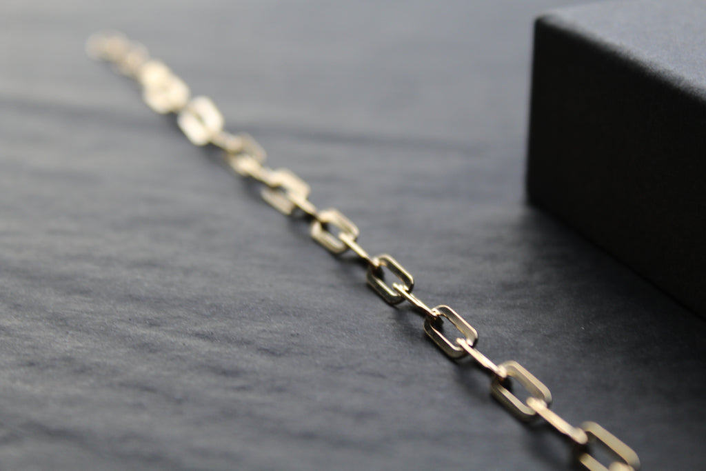 Paper Chain Link Gold Plated Bracelet