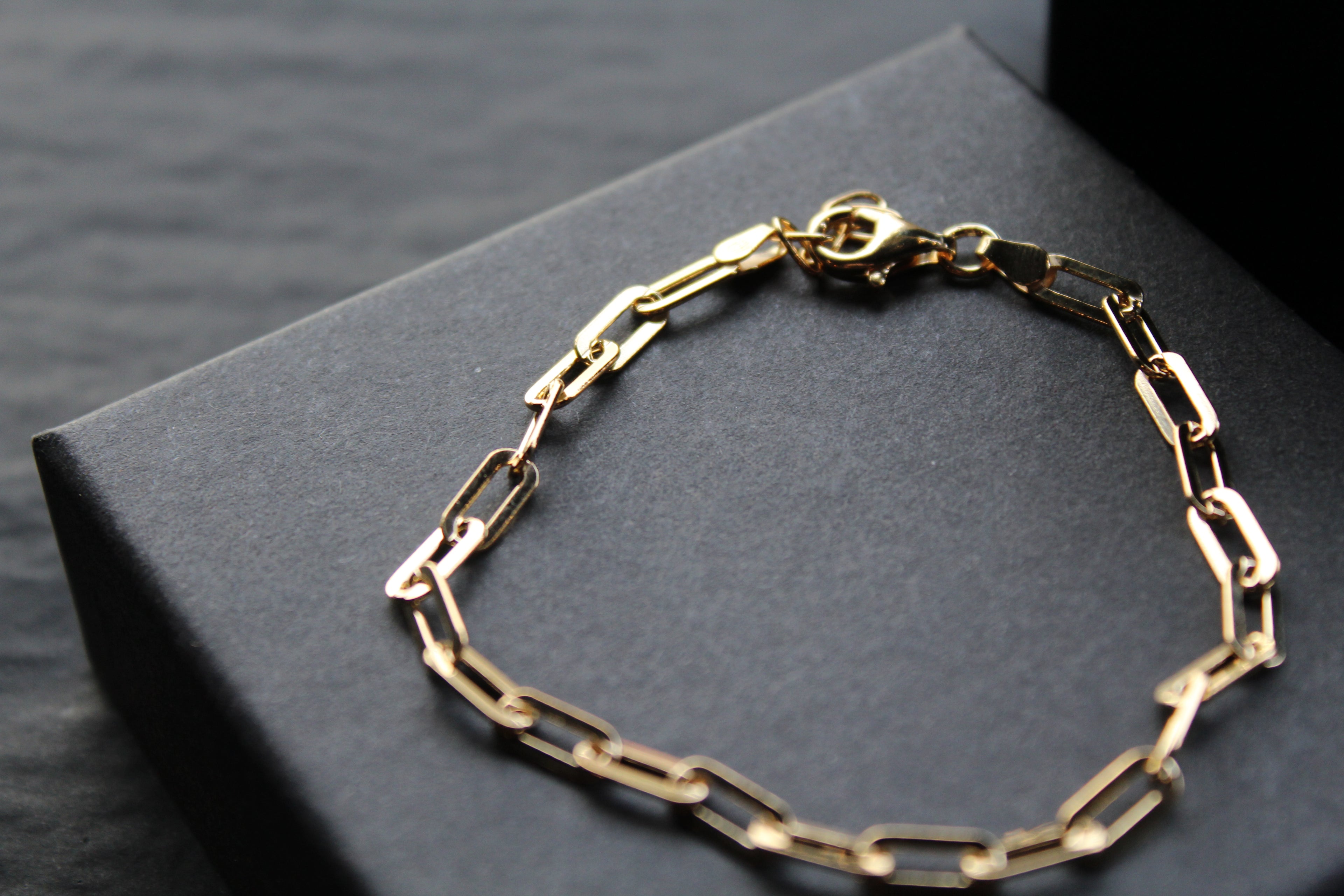 Paper Chain Link Gold Plated Bracelet
