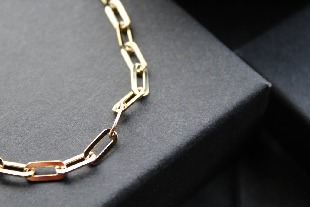 Paper Chain Link Gold Plated Bracelet