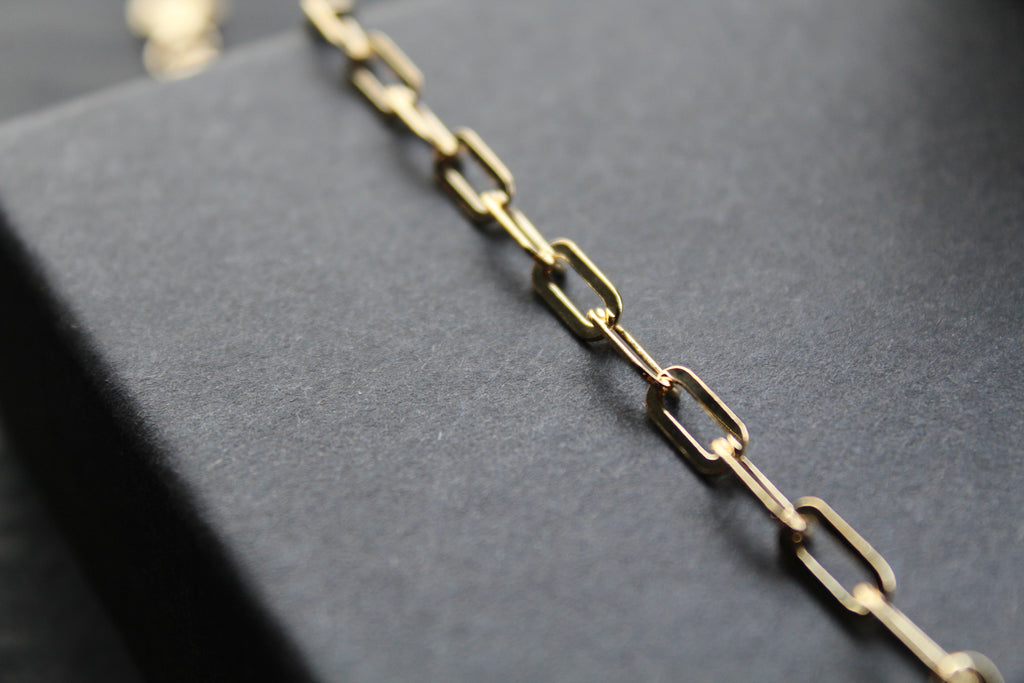 Paper Chain Link Gold Plated Bracelet