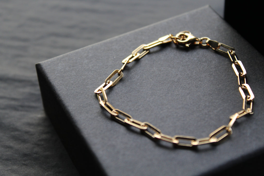Paper Chain Link Gold Plated Bracelet