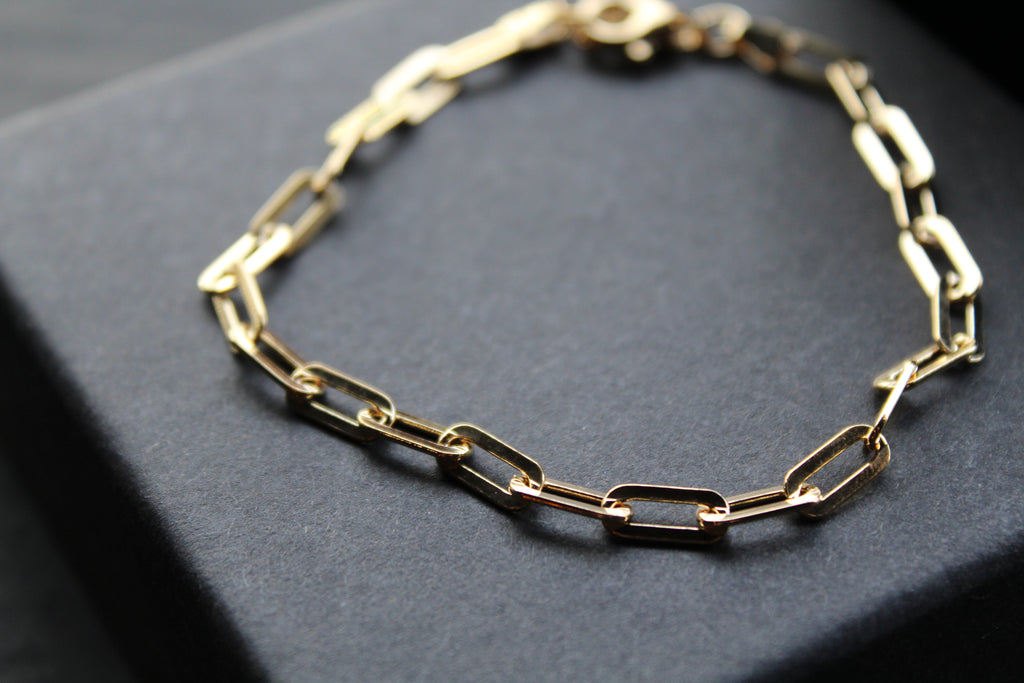Paper Chain Link Gold Plated Bracelet