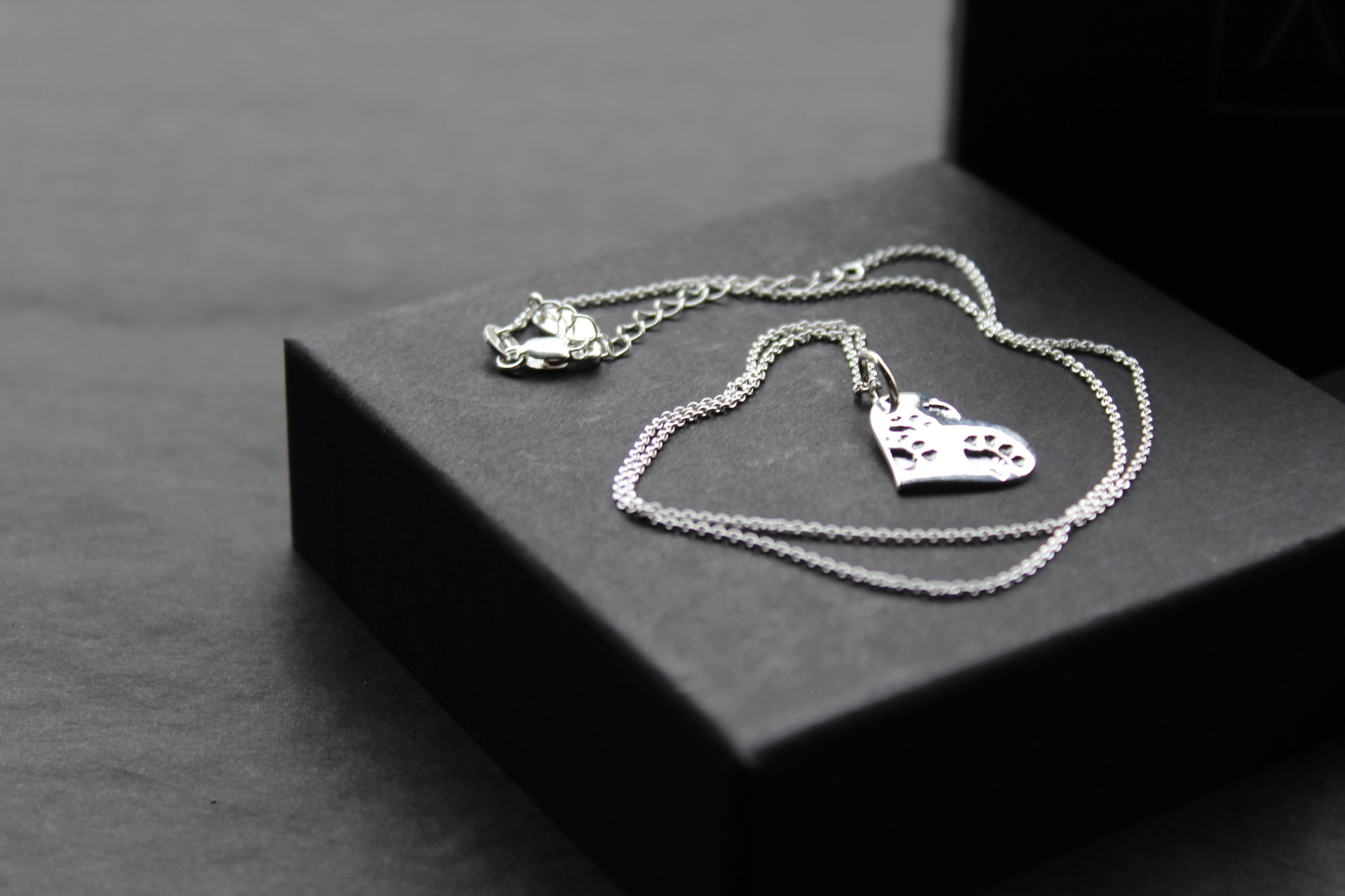 Paw Print Heart Necklace