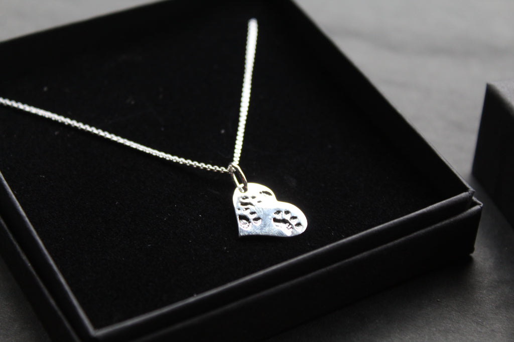 Paw Print Heart Necklace