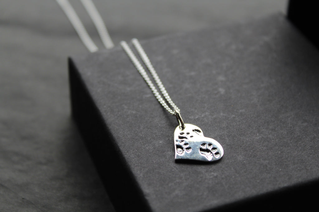 Paw Print Heart Necklace