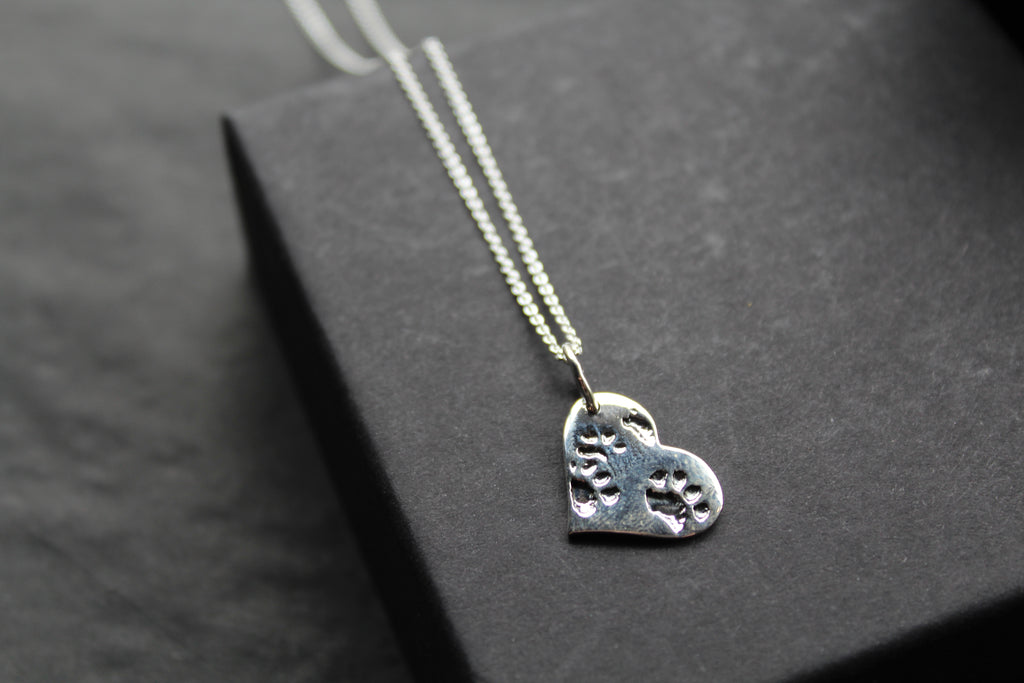 Paw Print Heart Necklace