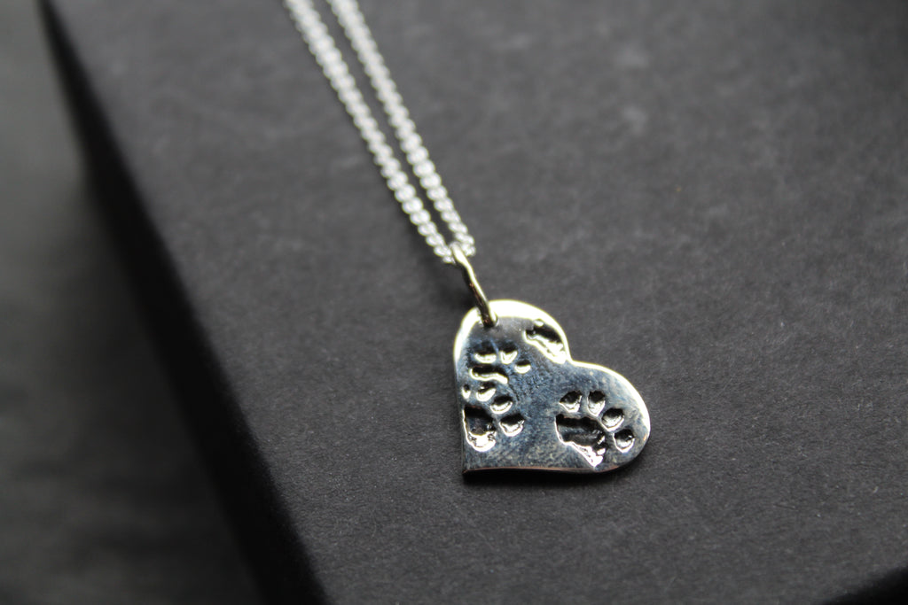 Paw Print Heart Necklace