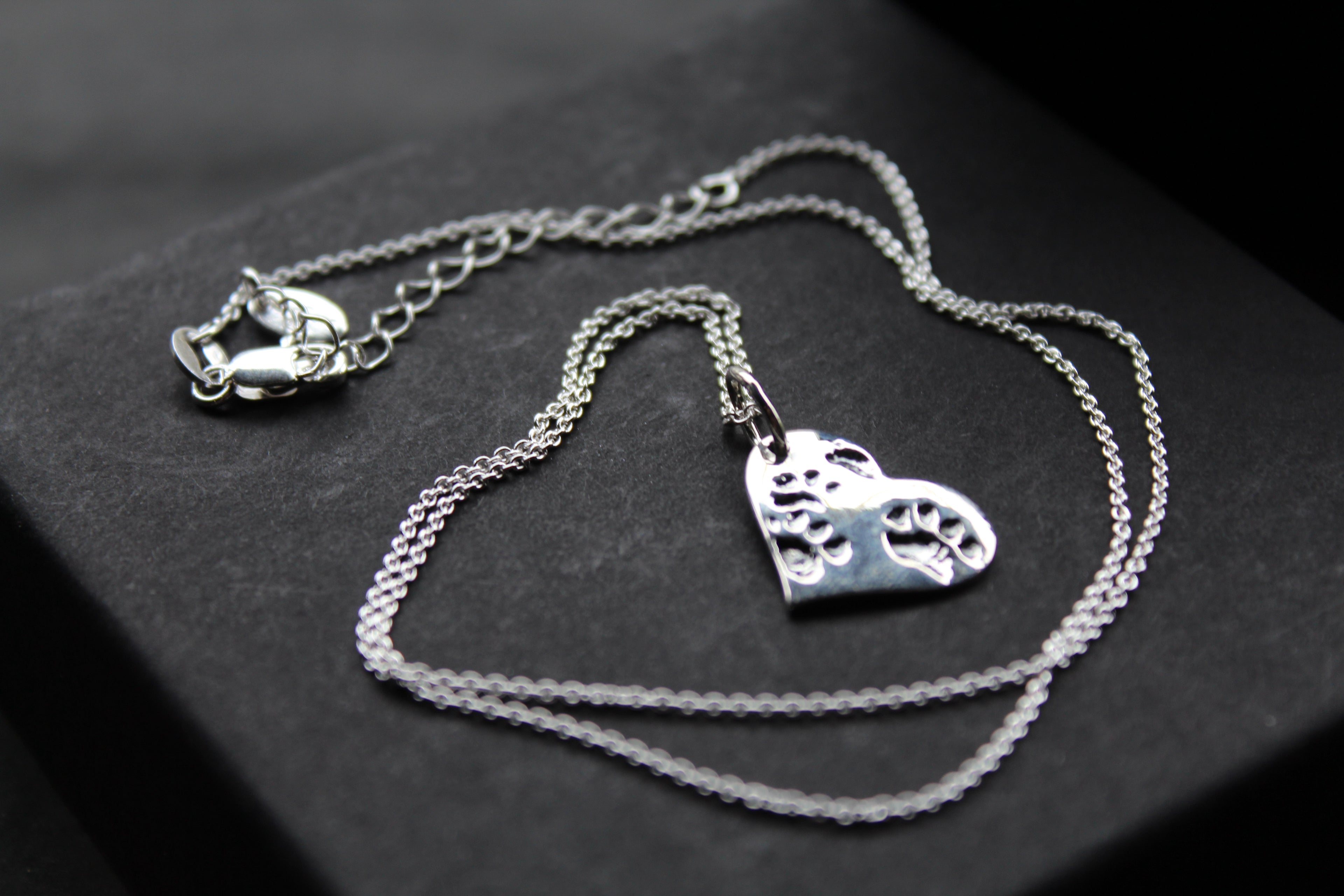 Paw Print Heart Necklace